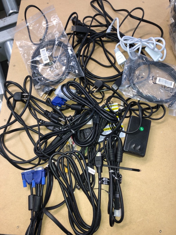 Photo 1 of SOLD AS IS - BUNDLE OF ASSORTED HDMI , TV POWER CORDS &  MONITOR POWER CORDS ( DIFFERENT MODELS )
