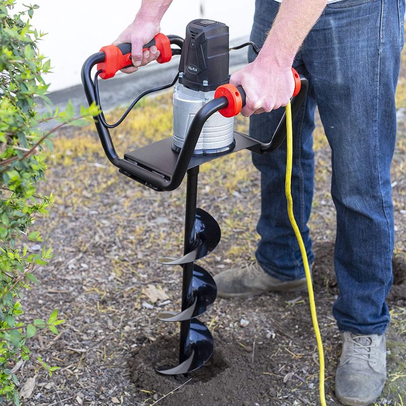 Photo 1 of 1500W Electric Post Hole Digger with 6 inch Digging Auger Drill Bit Black