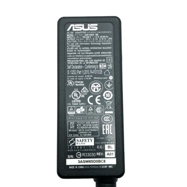 Photo 1 of Genuine Asus AC Adapter Power Supply ADP-40KD BB 19V 2.1A Small tip 5.5mm 40W- POWER CORD IS NOT INCLUDED 
