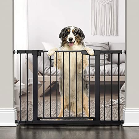 Photo 1 of Cumbor 40.6” Auto Close Safety Baby Gate, Durable Extra Wide Child Gate for Stairs,Doorways, Easy Walk Thru Dog Gate for House. Includes 4 Wall Cups, 2.75-Inch and 5.5-Inch Extension