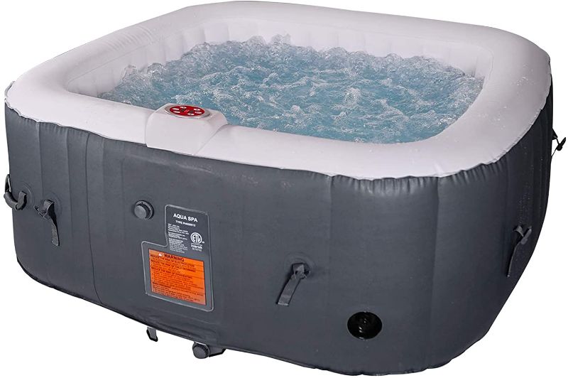 Photo 1 of #WEJOY AquaSpa Portable Hot Tub 61 x 61 / 81.9 X 81.9 Inch Air Jet Spa 2-6 Person Inflatable Round Outdoor Heated Hot Tub Spa with 120 Bubble Jets
