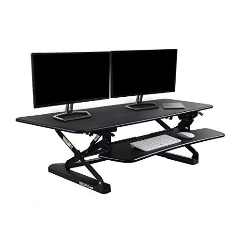 Photo 1 of  FlexiSpot 47" Standing Desk Converter with Quick Release Keyboard Tray Computer Desk, Black