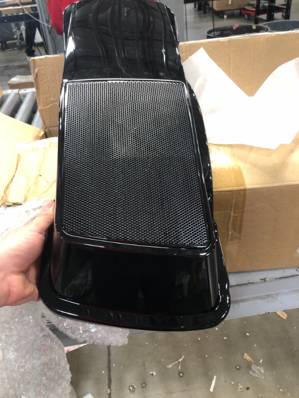 Photo 2 of 6" x 9" Vivid Black Saddle Bag Lids Cover, Saddlebag Speaker Lid w/Grills fit for Harley Touring FLHR FLTR FLHX Road King Road Glide Street Glide Electra Glide Ultra-Classic 1993-2013 (Gloss Black)
