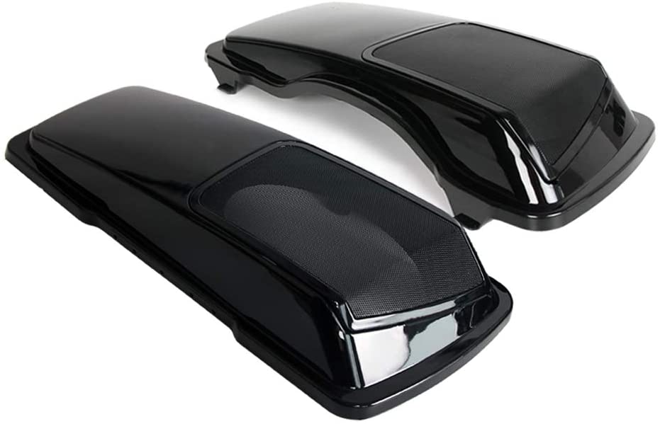 Photo 1 of 6" x 9" Vivid Black Saddle Bag Lids Cover, Saddlebag Speaker Lid w/Grills fit for Harley Touring FLHR FLTR FLHX Road King Road Glide Street Glide Electra Glide Ultra-Classic 1993-2013 (Gloss Black)
