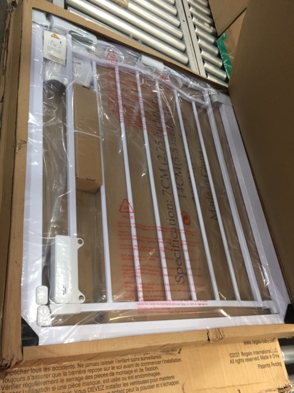 Photo 1 of Cumbor 51.6-Inch Baby Gate Extra Wide, Easy Walk Thru Dog Gate for The House, Auto Close Baby Gates for Stairs, Doorways, Includes 2.75", 5.5" and 11" Extension Kit, Mounting Kit