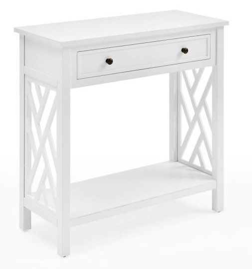 Photo 1 of Alaterre Furniture Coventry 32 in. White Standard Rectangle Wood Console Table with Drawer