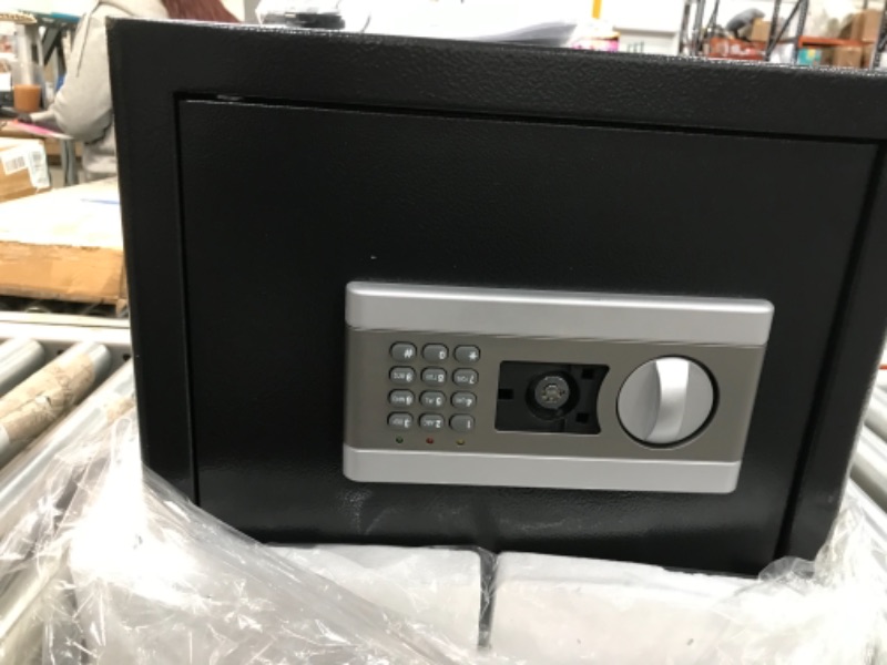 Photo 2 of 1.0 Cub Fireproof and Waterproof Safe Cabinet Security Box,, Lock Safe with Keypad Indicator, for Cash Money Jewelry Guns Cabinet (Black)