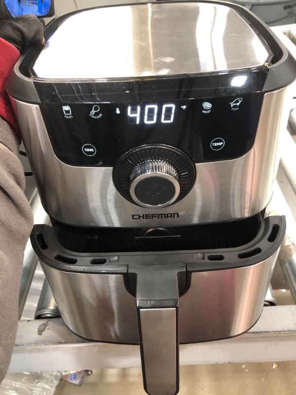 Photo 4 of ***PARTS ONLY*** Chefman Square Stainless Steel Air Fryer - Silver 4.5 qt Square Air Fryer,, 14.5 x 10.4 x 14.8 inches