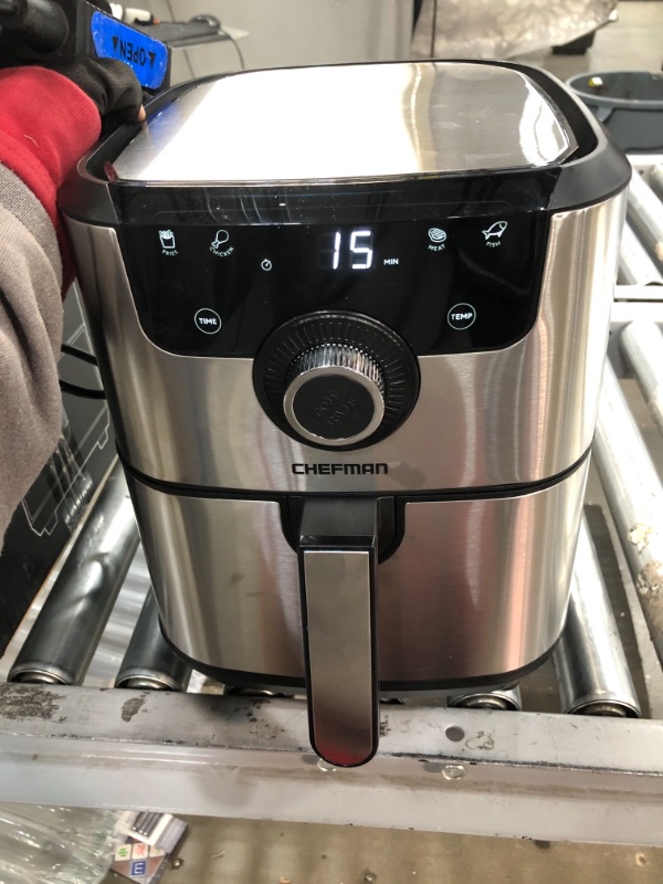 Photo 2 of ***PARTS ONLY*** Chefman Square Stainless Steel Air Fryer - Silver 4.5 qt Square Air Fryer,, 14.5 x 10.4 x 14.8 inches