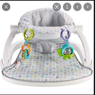 Photo 1 of Fisher-Price Infant-to-Toddler Rocker - gray, white, green, and blue,, (L x W x H) 27.17 x 20.47 x 22.05 Inches