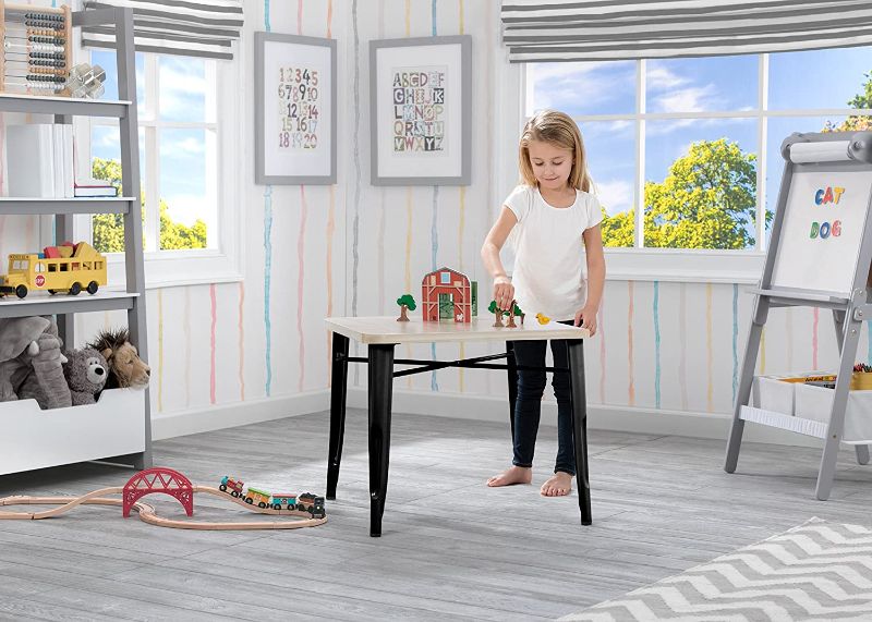 Photo 1 of Delta Children Bistro Kids Play Table - Ideal for Arts & Crafts, Snack Time, Homeschooling, Homework & More, Black with Driftwood,, Assembled Dimensions: 23.75"W x 23.75"D x 20"H