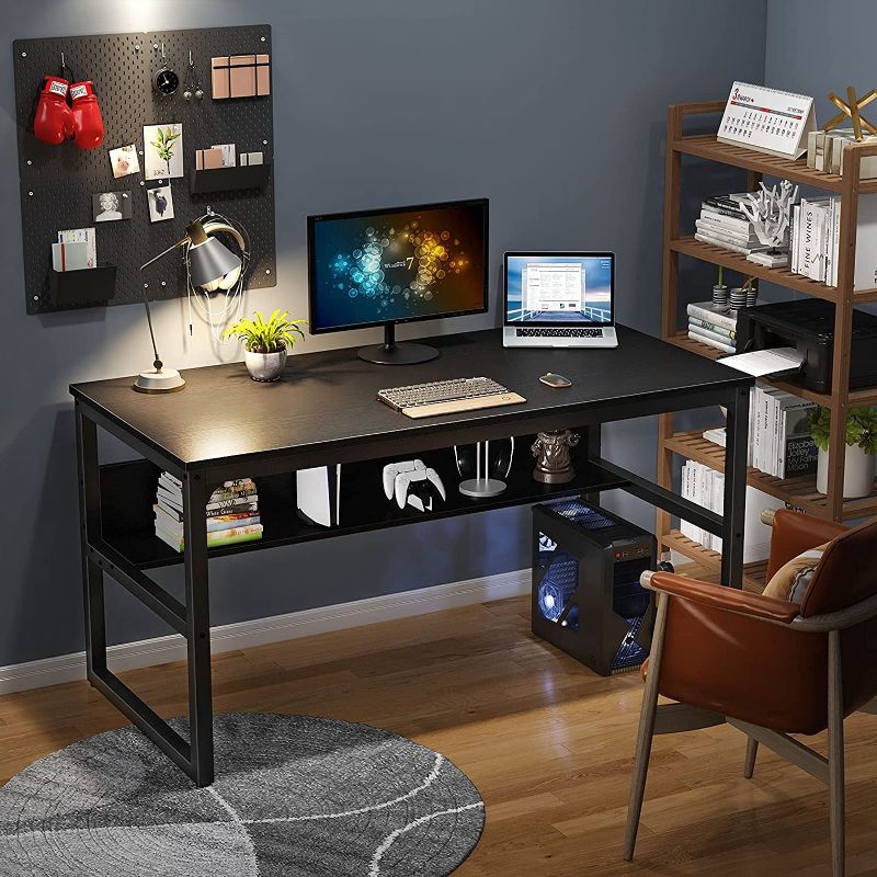 Photo 1 of incomplete
Coleshome Computer Desk with Bookshelf, 47 inch Home Office Desk with Storage Shelf, Modern Simple Style Study Writing Desk Workstation, Black
