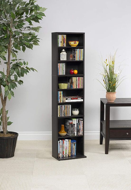 Photo 1 of Atlantic Summit Adjustable Media Cabinet - Holds 261 CD's, 114 DVDs, 132 Games PN74735727 in Espresso
