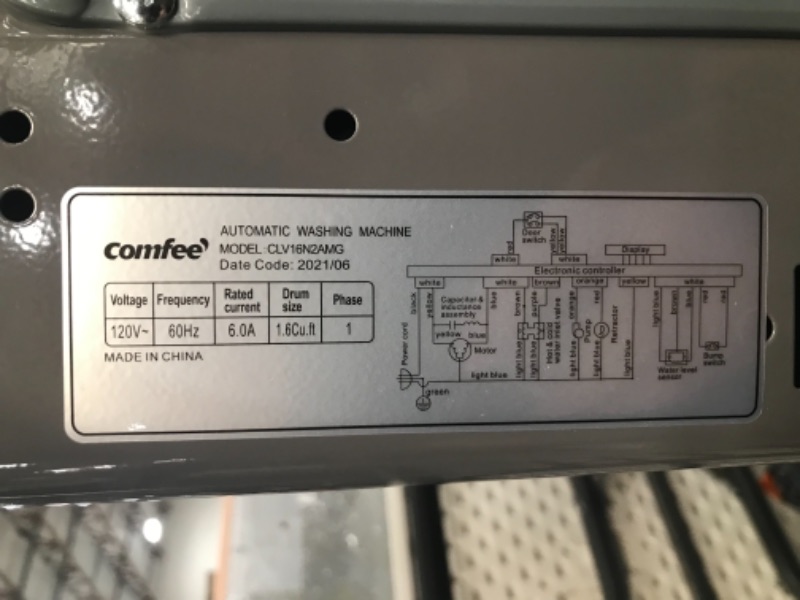 Photo 4 of COMFEE’ 1.6 Cu.ft Portable Washing Machine, 11lbs Capacity Fully Automatic Compact Washer with Wheels, 6 Wash Programs Laundry Washer with Drain Pump, Ideal for Apartments, RV, Camping, Magnetic Gray
