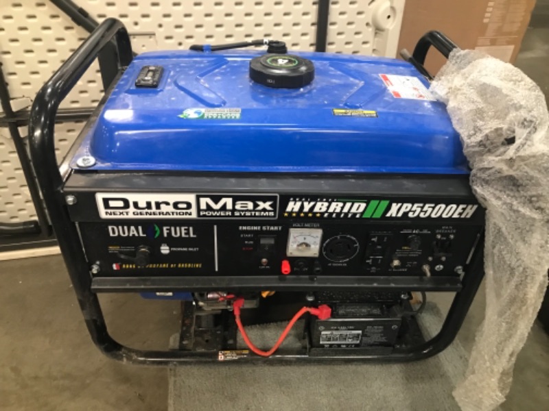 Photo 2 of *****PANEL DOES NOT WORK DuroMax XP5500EH Electric Start-Camping & RV Ready, 50 State Approved Dual Fuel Portable Generator-5500 Watt Gas or Propane Powered, Blue/Black
***NOT FUNCTIONAL PANEL DOES NOT WORK