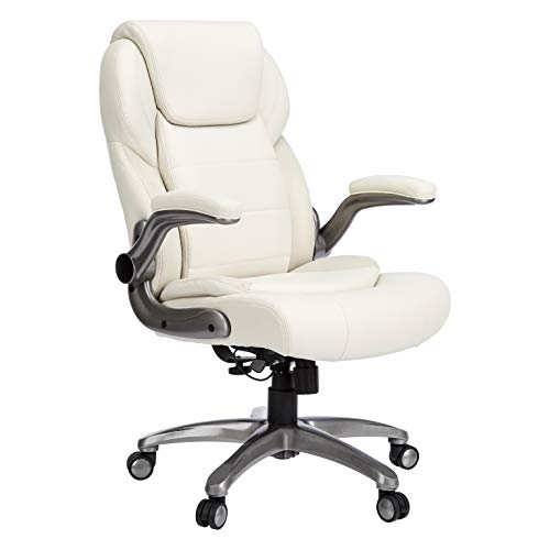 Photo 1 of INCOMPLETE, PARTS ONLY
AmazonCommercial Ergonomic High-Back Bonded Leather Executive Chair with Flip-up Arms and Lumbar Support, Cream
