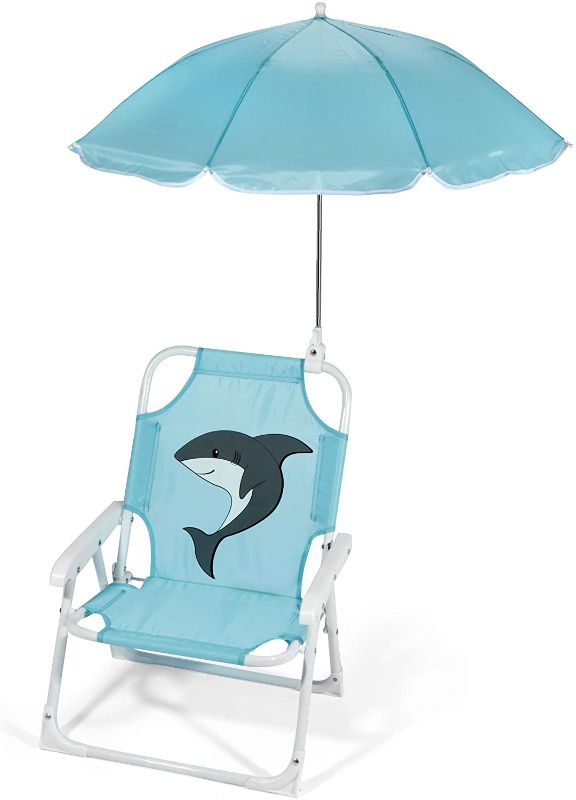 Photo 1 of Heritage Kids Outdoor Beach Chair for Kids with Clip on Umbrella