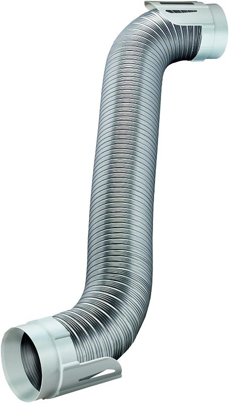 Photo 1 of Deflecto Easy Connecting Dryer Vent Hook Up Kit, Flexible Semi-Rigid Aluminum Duct, 4" x 8' (HUPK8WA/4)
