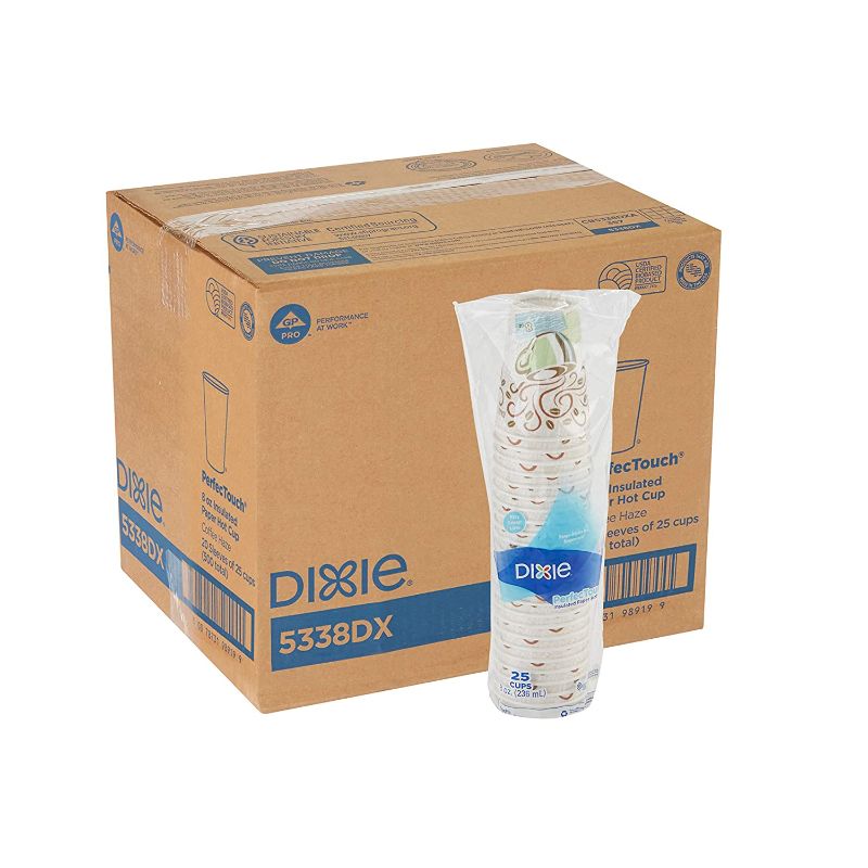 Photo 1 of DIXIE PerfecTouch 8 oz. Coffee Haze Disposable Insulated Hot Paper Cup (500 Hot Cups per Case)