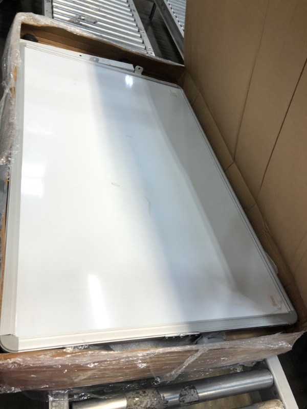 Photo 1 of 57" x 33 1/2" Reversible Cork Bulletin Board / Magnetic Whiteboard with Powder-Coated Aluminum Frame and Mobile Stand