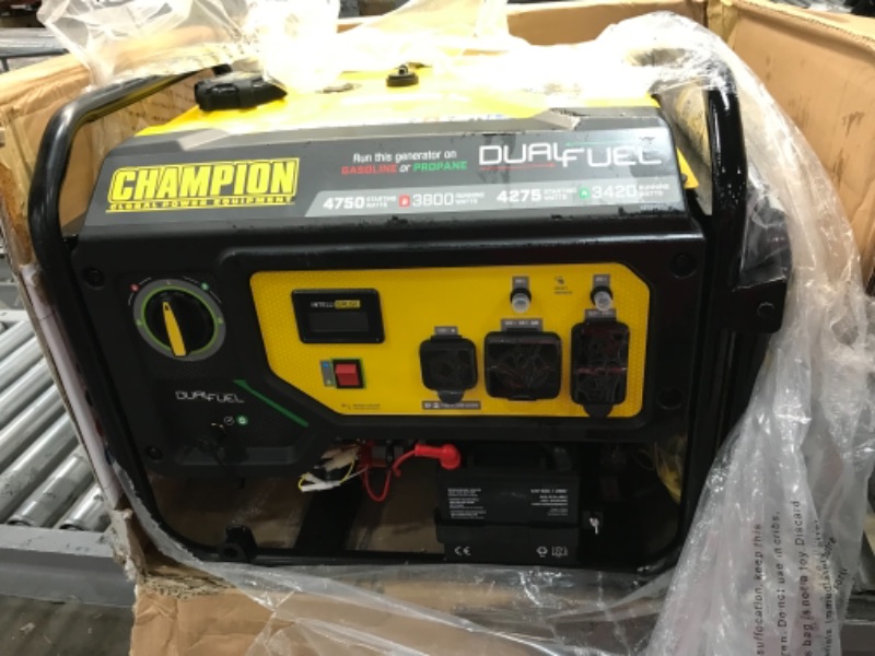 Photo 6 of Champion Power Equipment 201052 4750/3800-Watt Dual Fuel Portable Generator with Electric Start, Wheel Kit