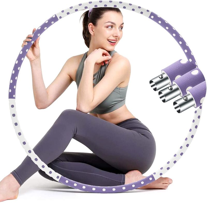 Photo 1 of 
colorfarm Weighted Fitness Exercise Hoop for Adults & Beginners Weight Loss Sports Exercise Hoops Detachable Design Workout Equipment for Women Men
Color:Purplewhite