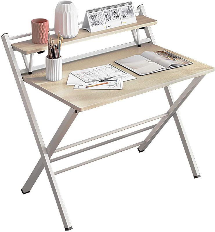 Photo 1 of Household Folding Table, TOPROAD Laptop Table, No Need to Assemble Folding Desk, Suitable for Small Space, Home Office
