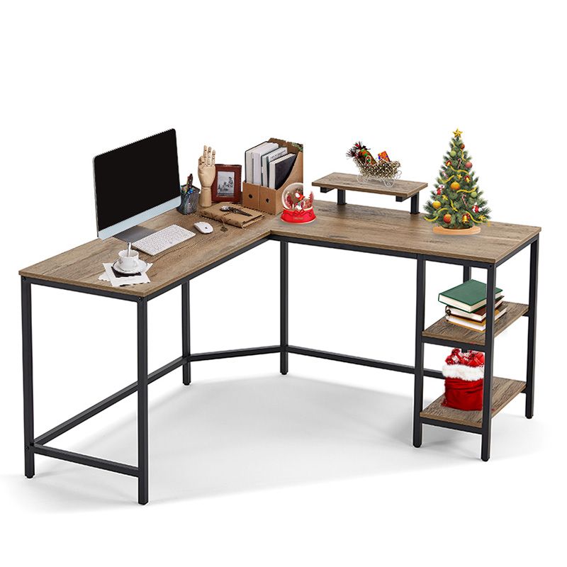 Photo 1 of Linsy Wholesale Wood Modern L Shape Computer Table Combination Cheap Gaming Corner Home Office Desk With Bookshelf Ls212V3-A
