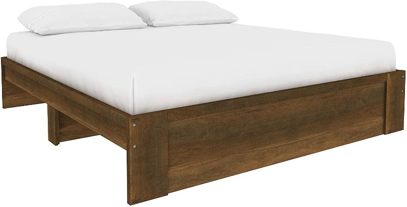 Photo 1 of Amazon Basics Platform Bed with Under-Bed Storage Space - King, Wood