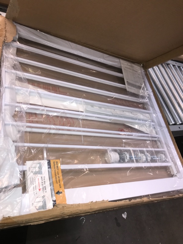Photo 1 of Cumbor 46” Auto Close Safety Baby Gate, Extra Tall and Wide Child Gate, Easy Walk Thru Durability Dog Gate for The House, Stairs, Doorways. Includes 4 Wall Cups, 2.75-Inch and 8.25-Inch Extension
