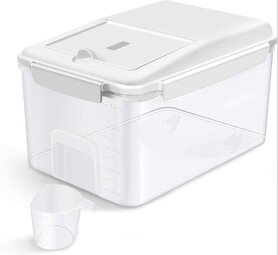 Photo 1 of Airtight Rice Container, 23 Lbs Bulk Food Storage Bin With Wheels + Measuring CUP