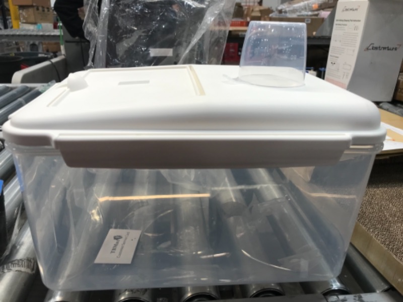 Photo 1 of Airtight Rice Container, 23 Lbs Bulk Food Storage Bin With Wheels + Measuring CUP