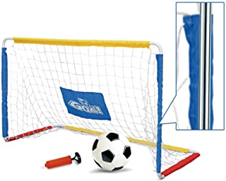 Photo 1 of Dmorun Portable Iron Soccer Goals Hard Frames Set with Pump Football,Kids Practice Soccer Target net for Backyard Park or Training Soccer Goal
