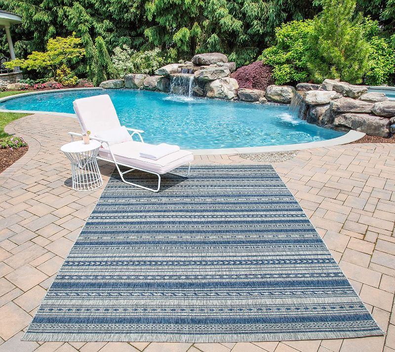 Photo 1 of  Indoor/Outdoor Area Rug, 4'10" x 7', Blue