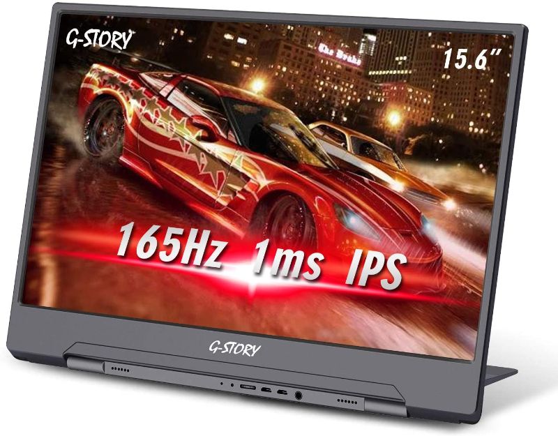 Photo 1 of G-STORY 15.6” Portable Monitor, 1ms 165Hz Portable Gaming Monitor (Support 144Hz) Full HD 1080P, IPS Screen USB C Computer Monitor with HDMI Freesync for Laptop PS5 NS Xbox PS4 Phone with Smart Cover
