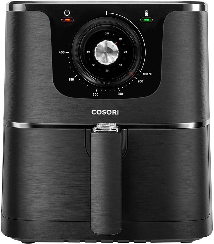 Photo 1 of COSORI Air Fryer (Recipes Included), Large Oilless Oven Cooker with 8 Cooking Guide Deluxe Temperature Control, Nonstick Basket, ETL Listed, 5.8 QT, Knob-Black
