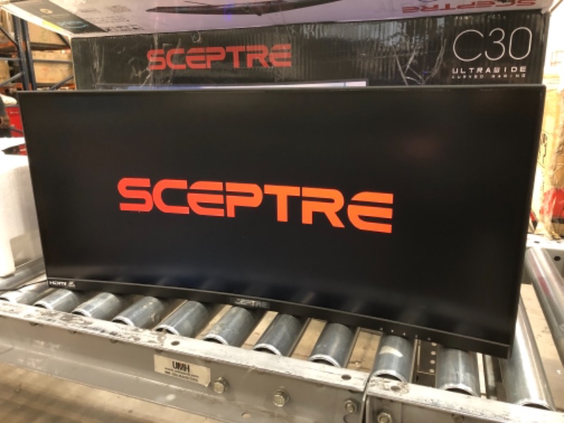 Photo 2 of Sceptre 30-inch Curved Gaming Monitor 21:9 2560x1080 Ultra Wide Ultra Slim HDMI DisplayPort up to 200Hz Build-in Speakers, Metal Black (C305B-200UN1)
