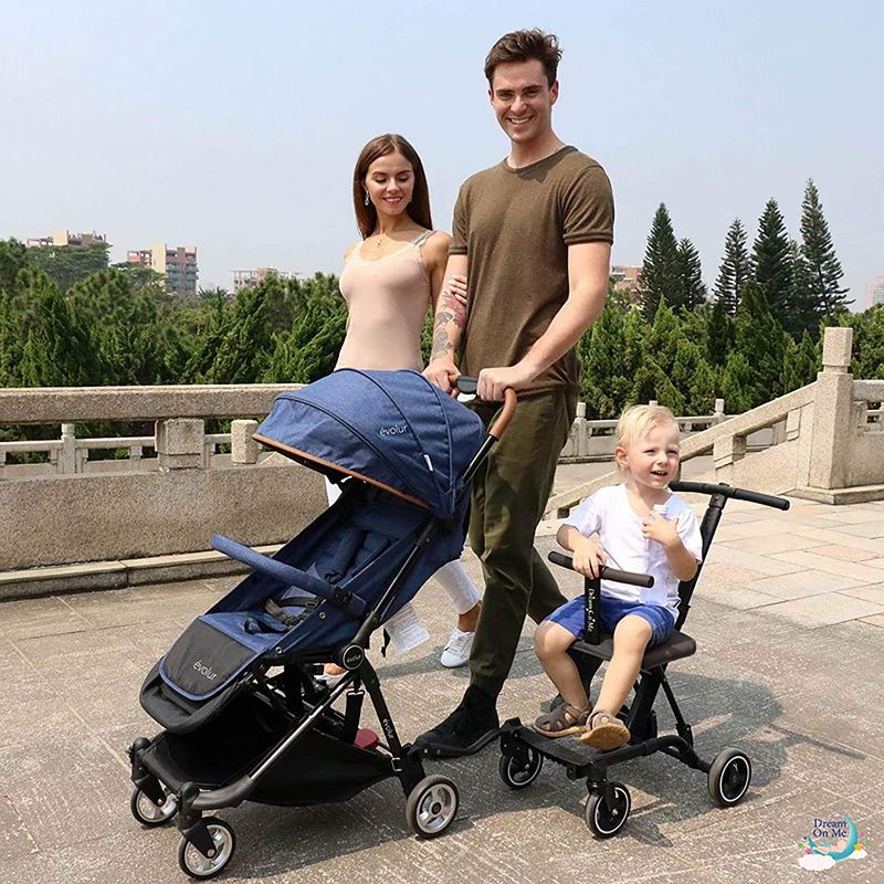 Photo 1 of Dream On Me, Coast Stroller Rider, Lightweight, One hand easy fold, travel ready, Strudy, Adjustable handles, Soft-ride wheels, Easy to push, Navy
