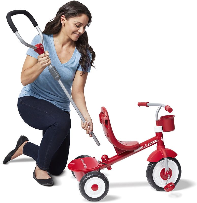 Photo 1 of 4-in-1 Stroll 'N Trike, Red Toddler Tricycle for Ages 1 Year -5 Years, 19.88" x 35.04" x 40.75"
(Parts Only)