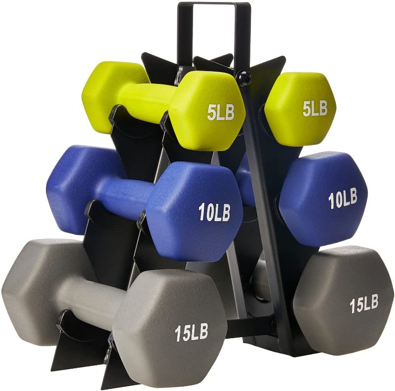 Photo 1 of Amazon Basics Neoprene Coated Dumbbell Hand Weight Set
