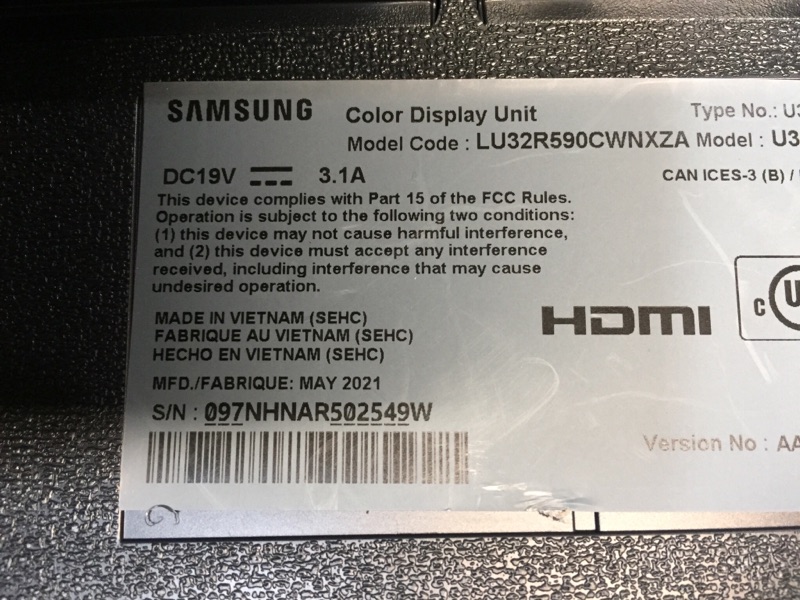 Photo 4 of SAMSUNG UR59 Series 32-Inch 4K UHD (3840x2160) Computer Monitor, Curved, HDMI, Display Port, 3-sided border-less, Eye Saver Mode (LU32R590CWNXZA)
