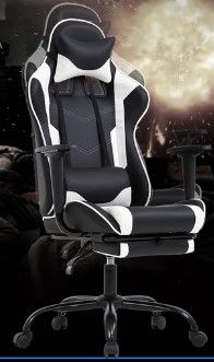 Photo 1 of PARTS ONLY
PC Gaming Chair Racing Office Chair Ergonomic Desk Chair Massage PU Leather Recliner Computer Chair with Lumbar Support Headrest Armrest Footrest Roll
