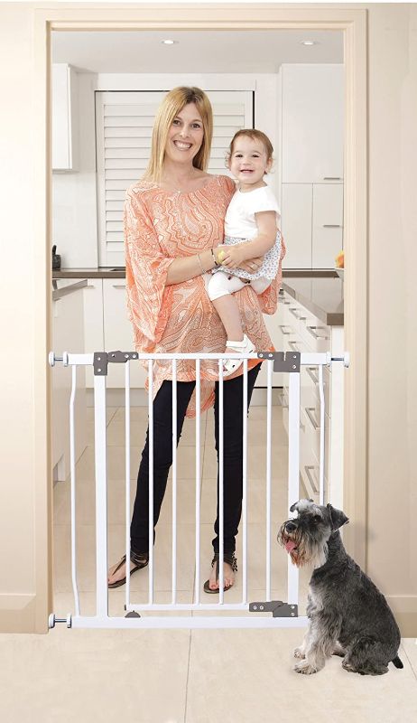 Photo 1 of Dreambaby Liberty Walk Thru Auto Close Baby Safety Gate with Stay Open Feature, Fits 29.5-36.5 inch Openings, Pressure Mounted Security Gates - Model L776
