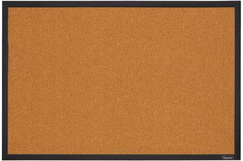 Photo 1 of Quartet Cork Board Bulletin Board, 2' x 3' Framed Corkboard, Black Frame, Decorative Hanging Pin Board, Perfect for Home Office Decor, Home School Message Board or Vision Board (MWDB2436-BK)
