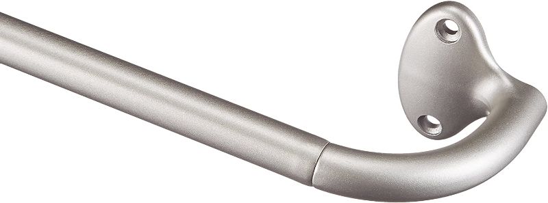 Photo 1 of Amazon Basics Room Darkening Blackout Curtain Rod - 48" to 88", Nickel
