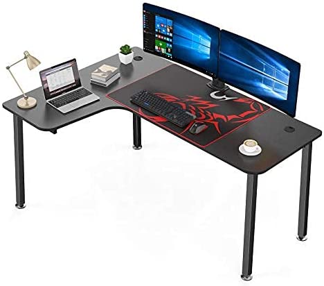 Photo 1 of Eureka Ergonomic 61 inch L Shaped Desk, Home Office Gaming Computer Desk Corner Desk Table with Mouse Pad Easy Assembly, Left Side - Black
//NEW