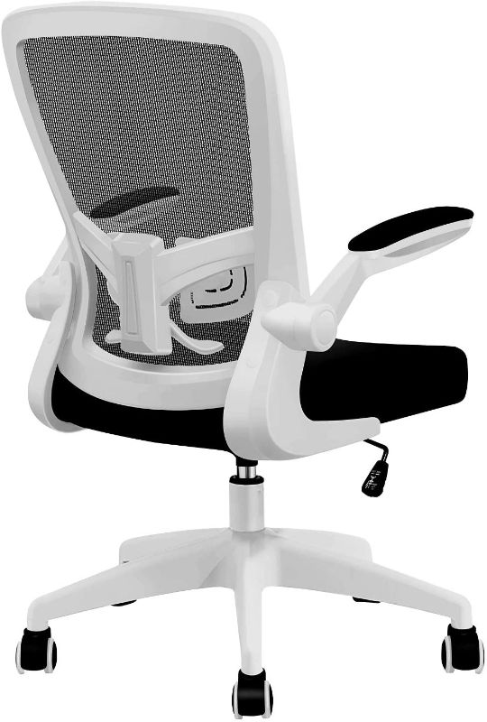 Photo 1 of Office Chair, FelixKing Ergonomic Desk Chair with Adjustable Height and Lumbar Support Swivel Lumbar Support Desk Computer Chair with Flip up Armrests for Conference Room (White)
