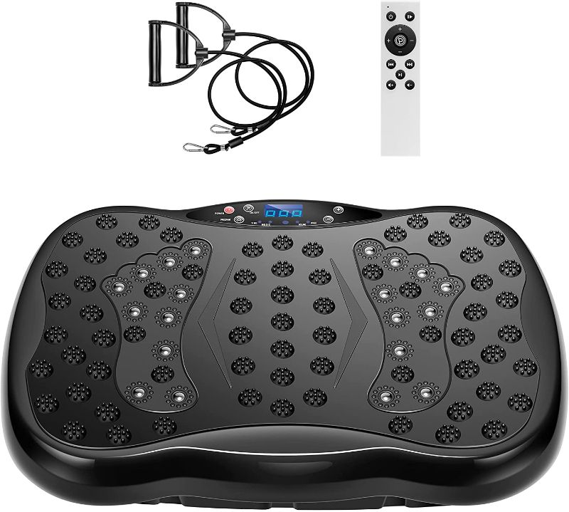 Photo 1 of VIVOHOME 120 Levels Vibration Plate Exercise Machine with Bluetooth, Remote Control, Resistance Bands Vibrating Platform Workout for Whole Body Weight Loss Toning Home Office
