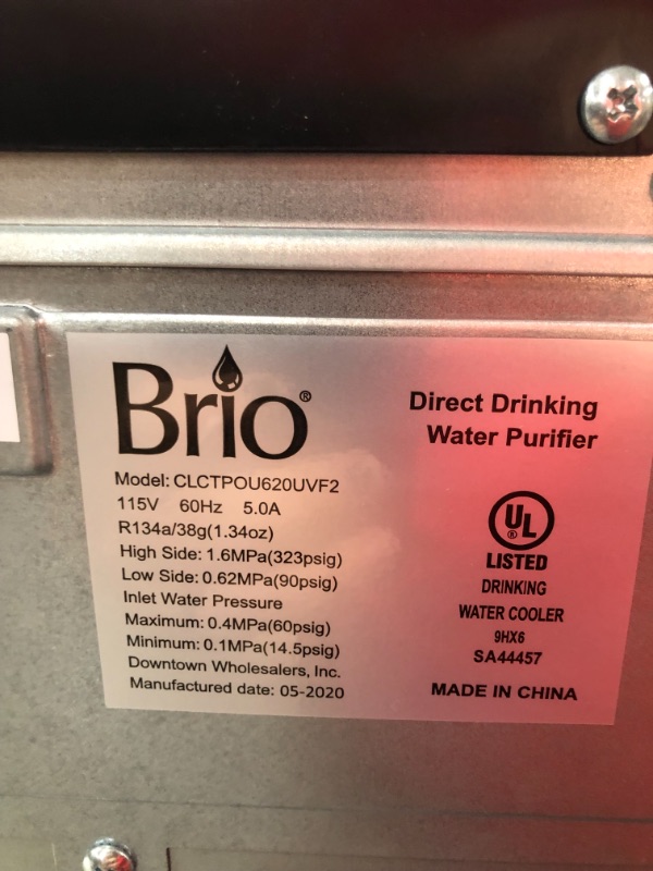 Photo 11 of Brio Self-Cleaning Countertop Bottleless Water Cooler Dispenser - with 2-Stage Water Filter and Installation Kit, Tri Temp Dispense, UV Cleaning - Black