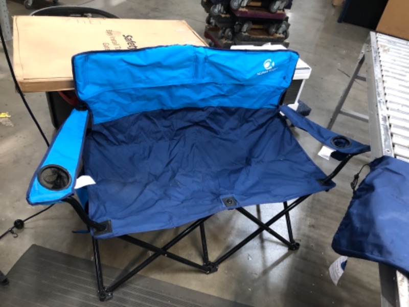 Photo 2 of ALPHA CAMP Oversized Portable Camping Chair with Cup Holder Heavy Duty Support Loveseat 450 LBS